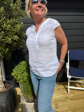 OtherStuff Hvid bluse i 100% hør otherstuff