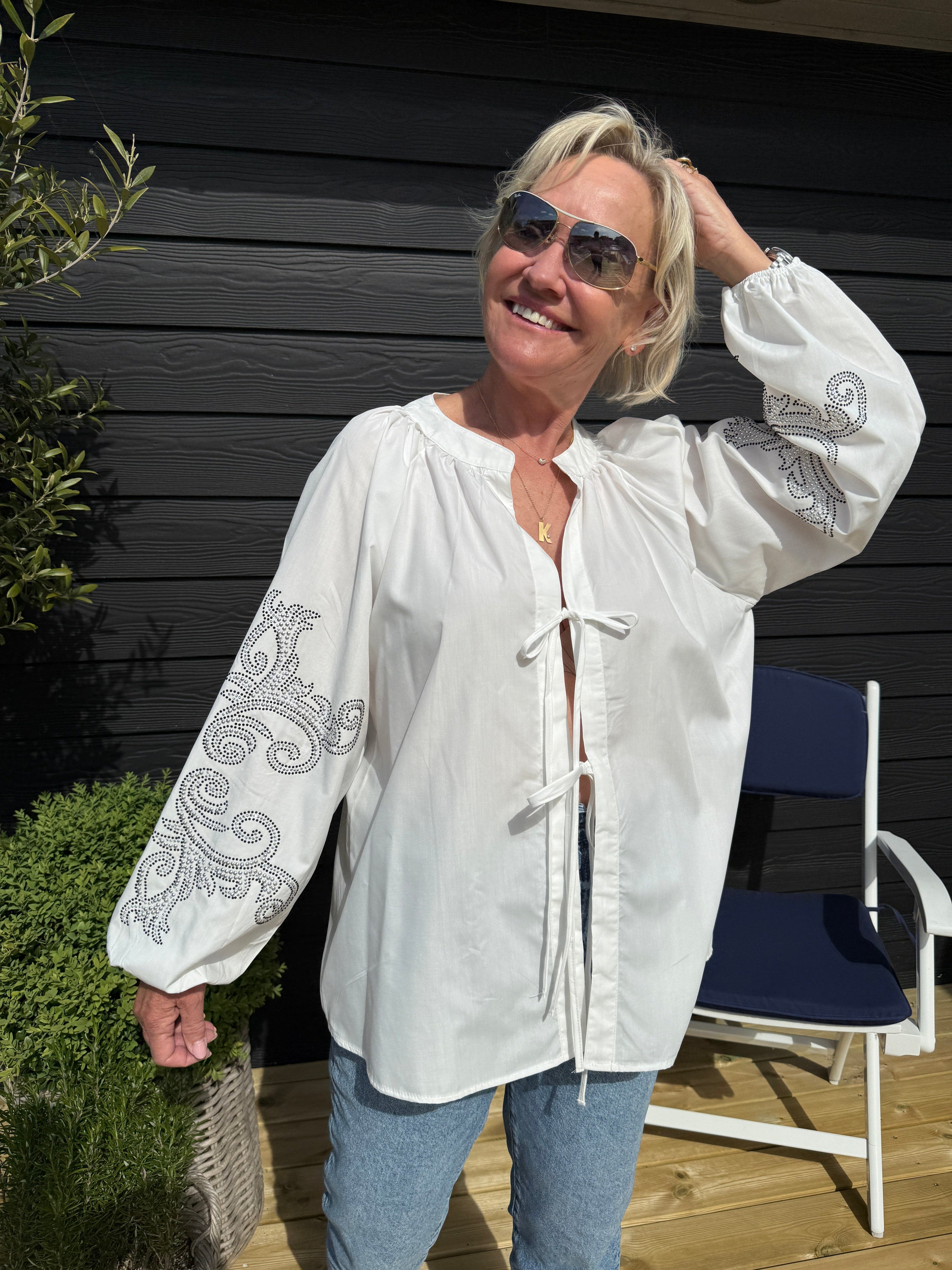 OtherStuff Skjorte m. bindebånds lukning otherstuff