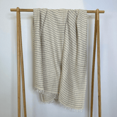 OtherStuff plaid Tyrkisk plaid - Beige m. striber (140x200 cm) otherstuff