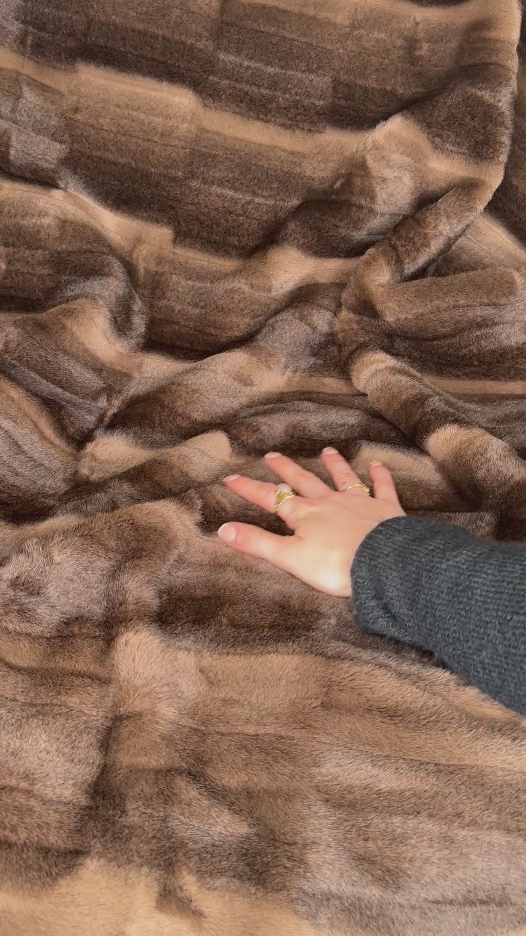 Faux fur tæppe - Chocolate