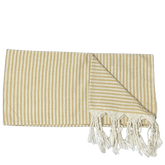 Uldplaiden tæppe Mustard gul m. striber Hamam håndklæde i bomuld - Skagen (90x170 cm) otherstuff