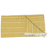 Uldplaiden tæppe Mustard gul m. striber Strandtæppe i bomuld - Gilleleje (90x170 cm) otherstuff