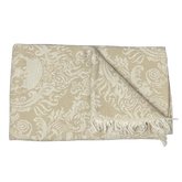 Uldplaiden tæppe Beige m. mønster Strandtæppe i bomuld - Hornbæk (90x170 cm) otherstuff