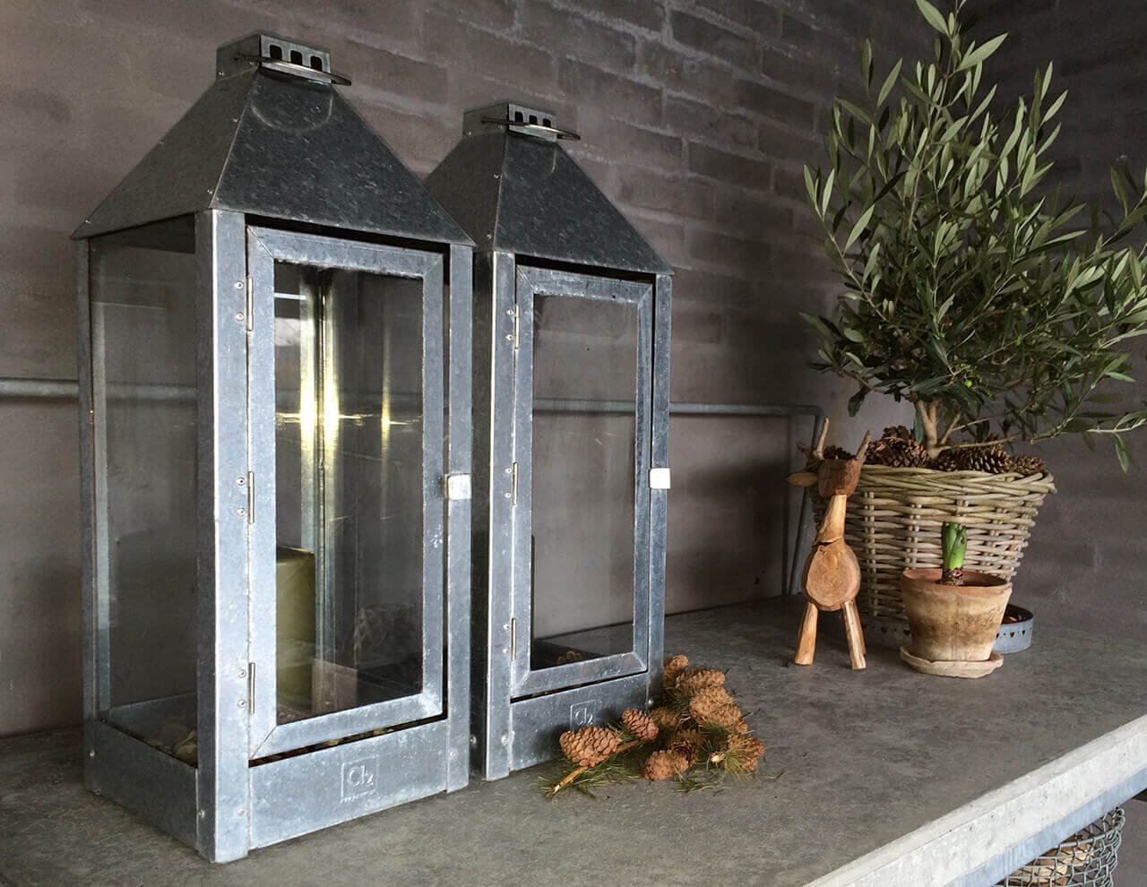 A2 Living Lanterne Galvanized Maxi Lantern 5714045000448 otherstuff