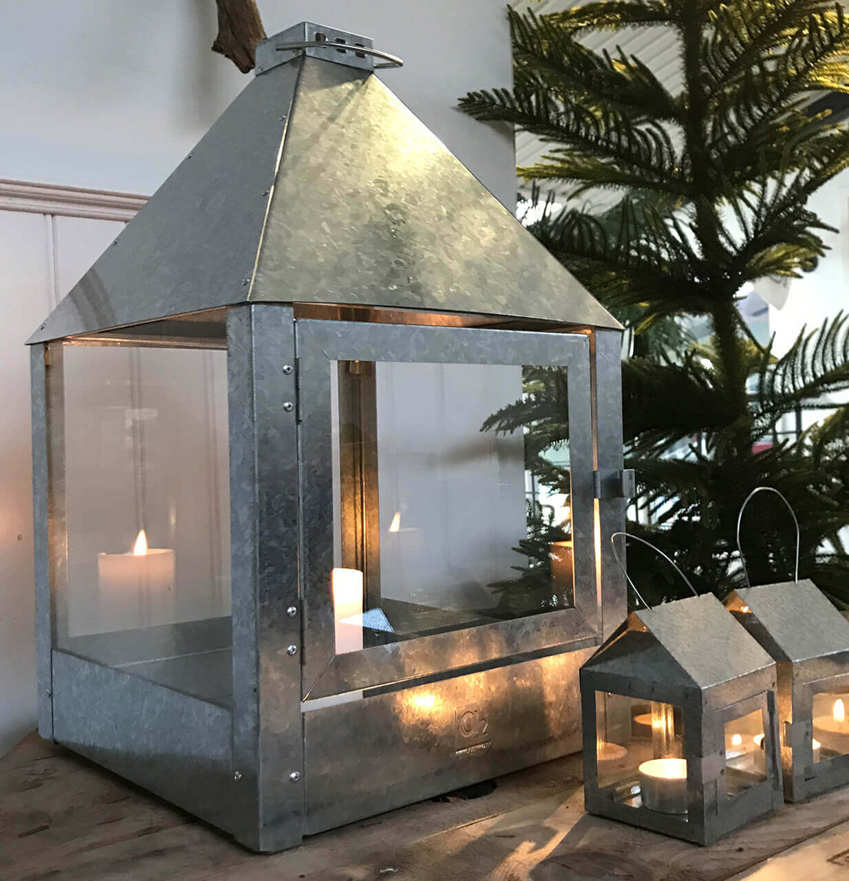 A2 Living Lanterne Galvanized Mega Quadro Lantern 5714045000462 otherstuff