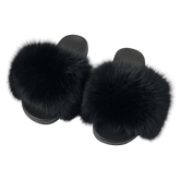 Pels Slippers - Ny Sæson Sort