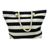 Strandtaske - Sort/Hvid Stribet