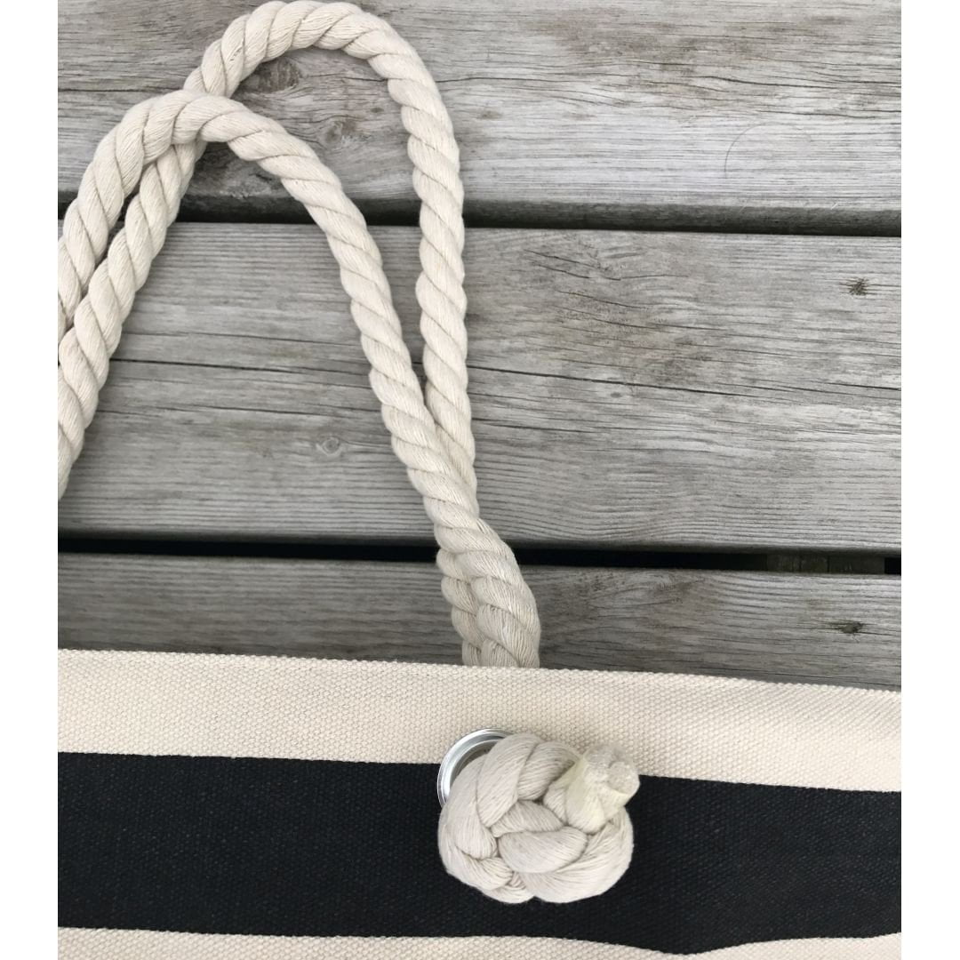 Strandtaske - Sort/Hvid Stribet - 3