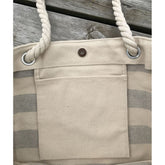 Strandtaske - Sort/Hvid Stribet - 4