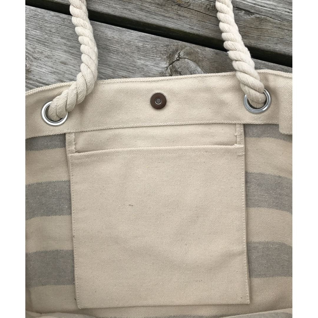 Strandtaske - Sort/Hvid Stribet - 4