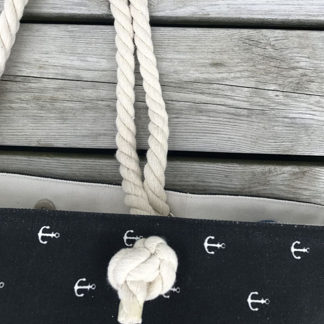 Strandtasker - Sort m. Anker - 1