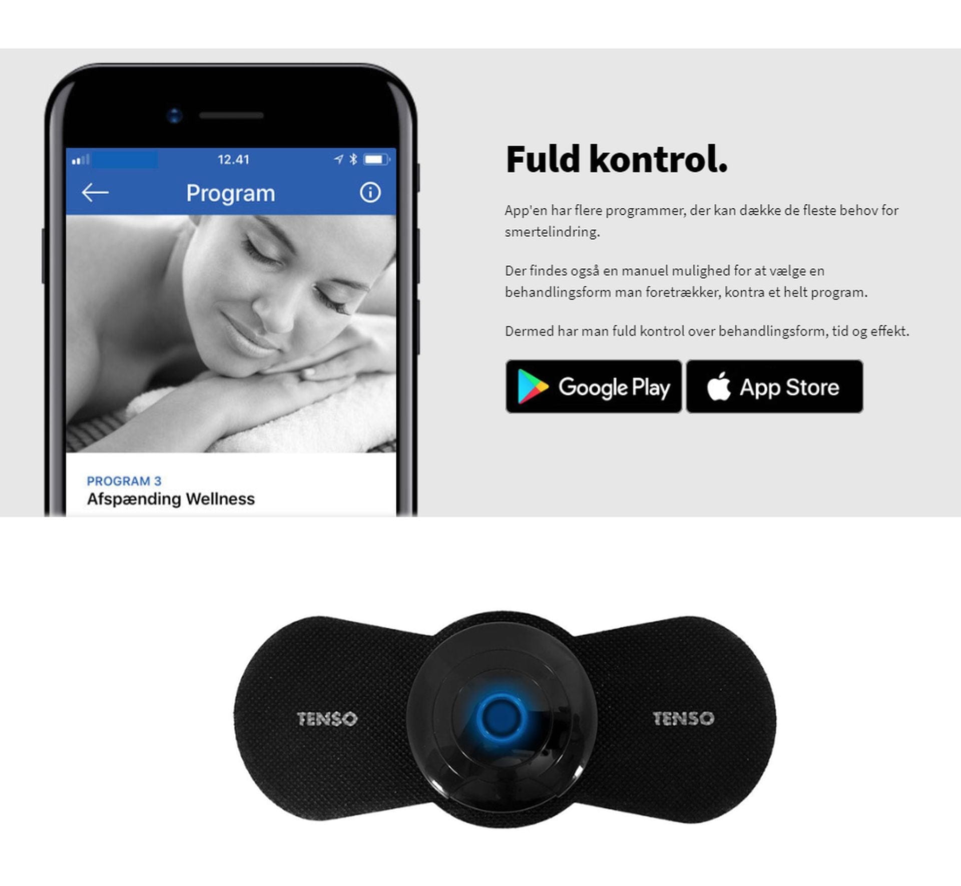 TENSO - Smertelindring App Løsning + 5 Pads