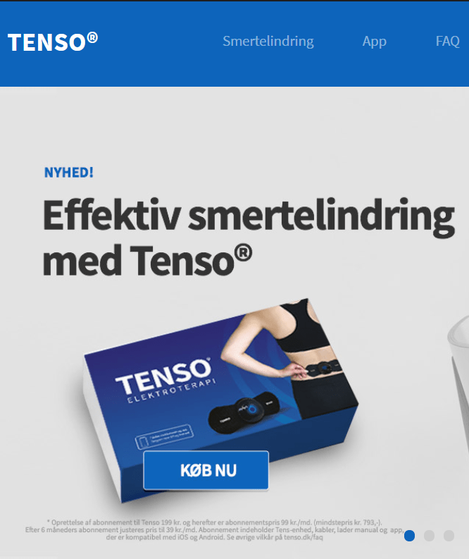 TENSO - Smertelindring App Løsning + 5 Pads