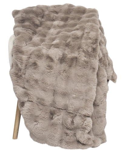 OtherStuff Lammeskind Faux fur tæppe - Taupe otherstuff