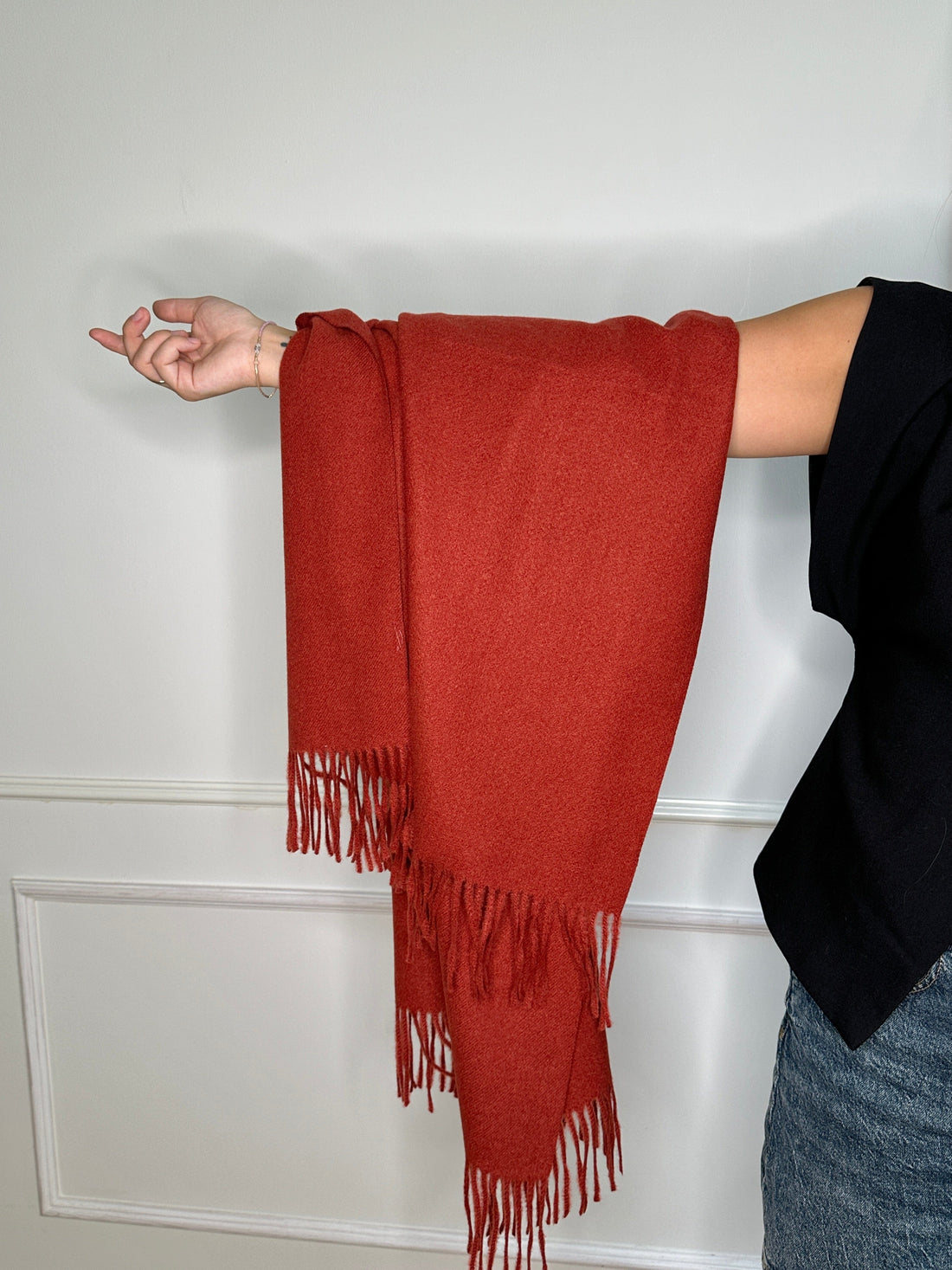 OtherStuff Tørklæde og sjal Sjal i 100% Viscose - Rust rød (Str. 180x80 cm) otherstuff