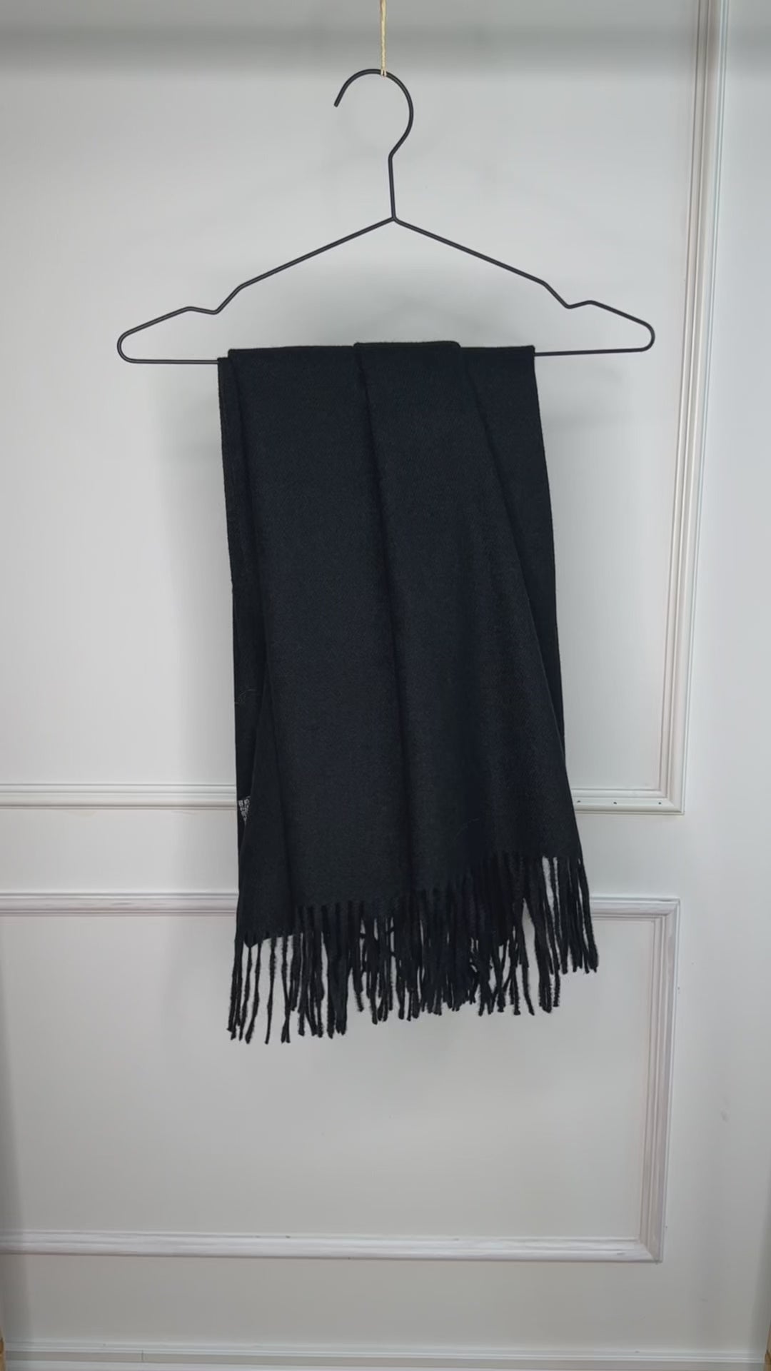 Sjal i 100% Viscose - Sort (Str. 180x80 cm)