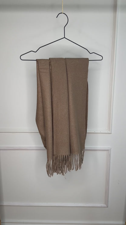 Sjal i 100% Viscose - Mud bown (Str. 180x80 cm)