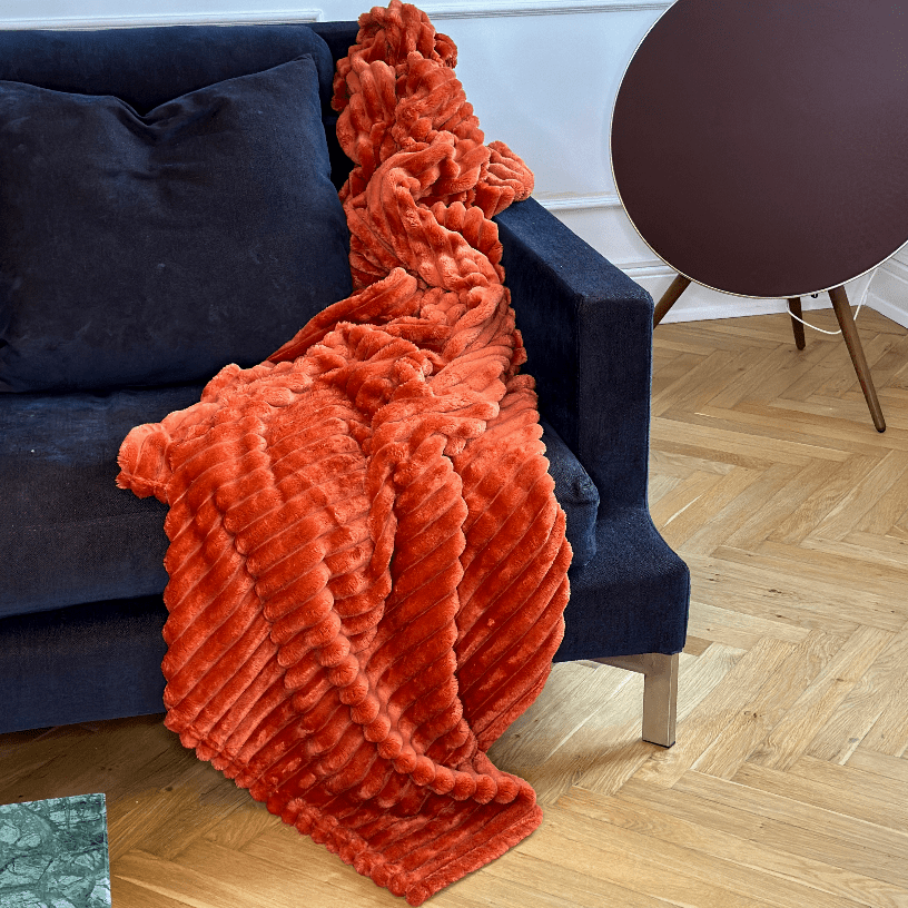 Uldplaiden.dk Plaid Fleece plaid i Orange (150x200cm) otherstuff