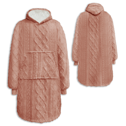 Uldplaiden.dk Poncho Hoodie-plaid rosa m. mønster otherstuff