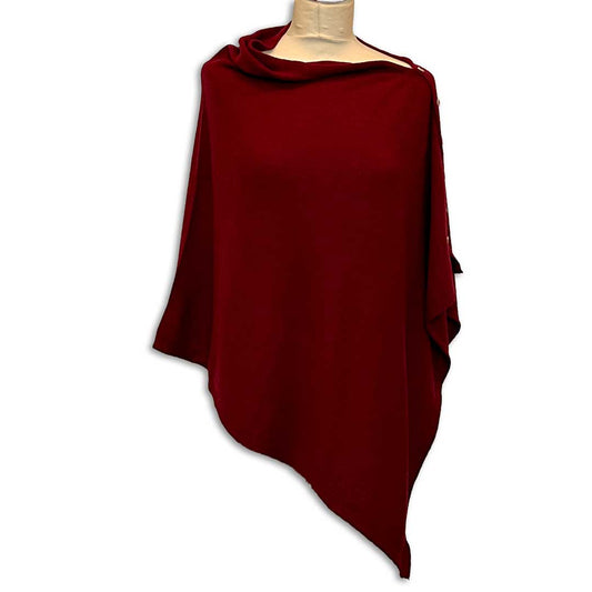 Uldplaiden.dk Poncho i 10% Cashmere - Bordeaux otherstuff