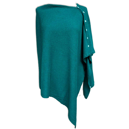 Uldplaiden.dk Poncho i 10% Cashmere - Flaskegrøn otherstuff