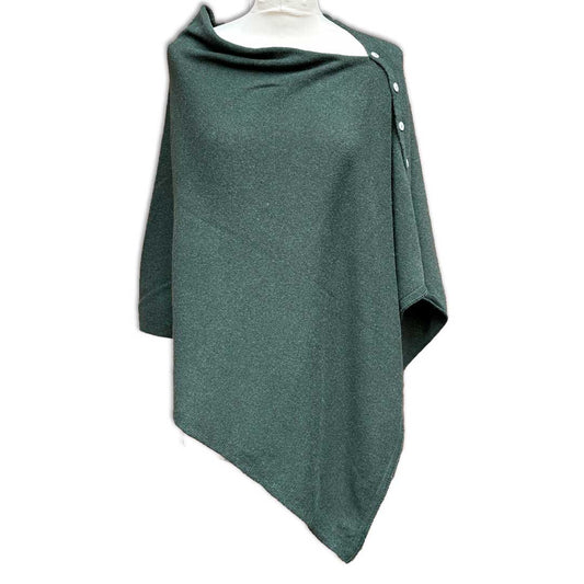 Uldplaiden.dk Poncho i 10% Cashmere - Mørkegrøn otherstuff