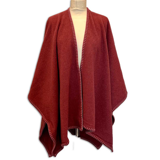 Uldplaiden.dk Poncho Poncho i 100% merinould - Mørk rosa otherstuff