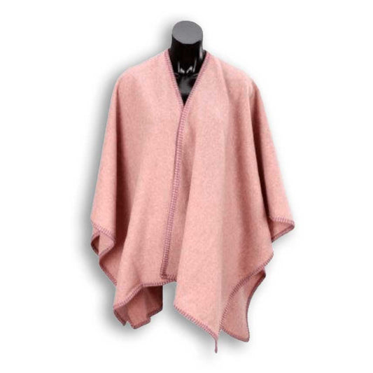 Uldplaiden.dk Poncho Poncho i 100% merinould - Rosa otherstuff