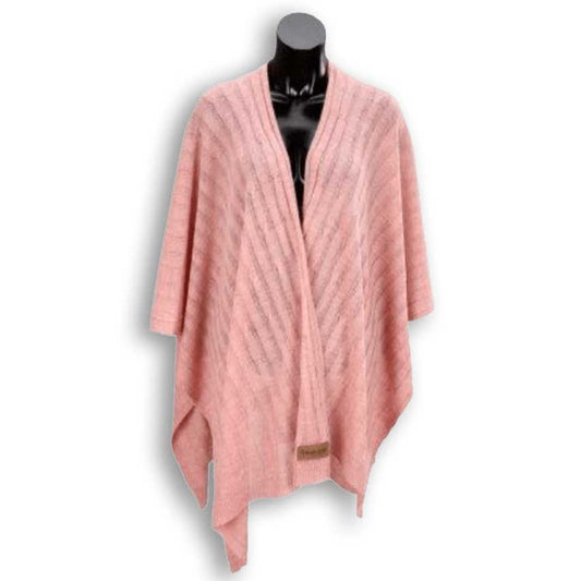 Uldplaiden.dk Poncho Poncho i kabelstrik - Rosa otherstuff