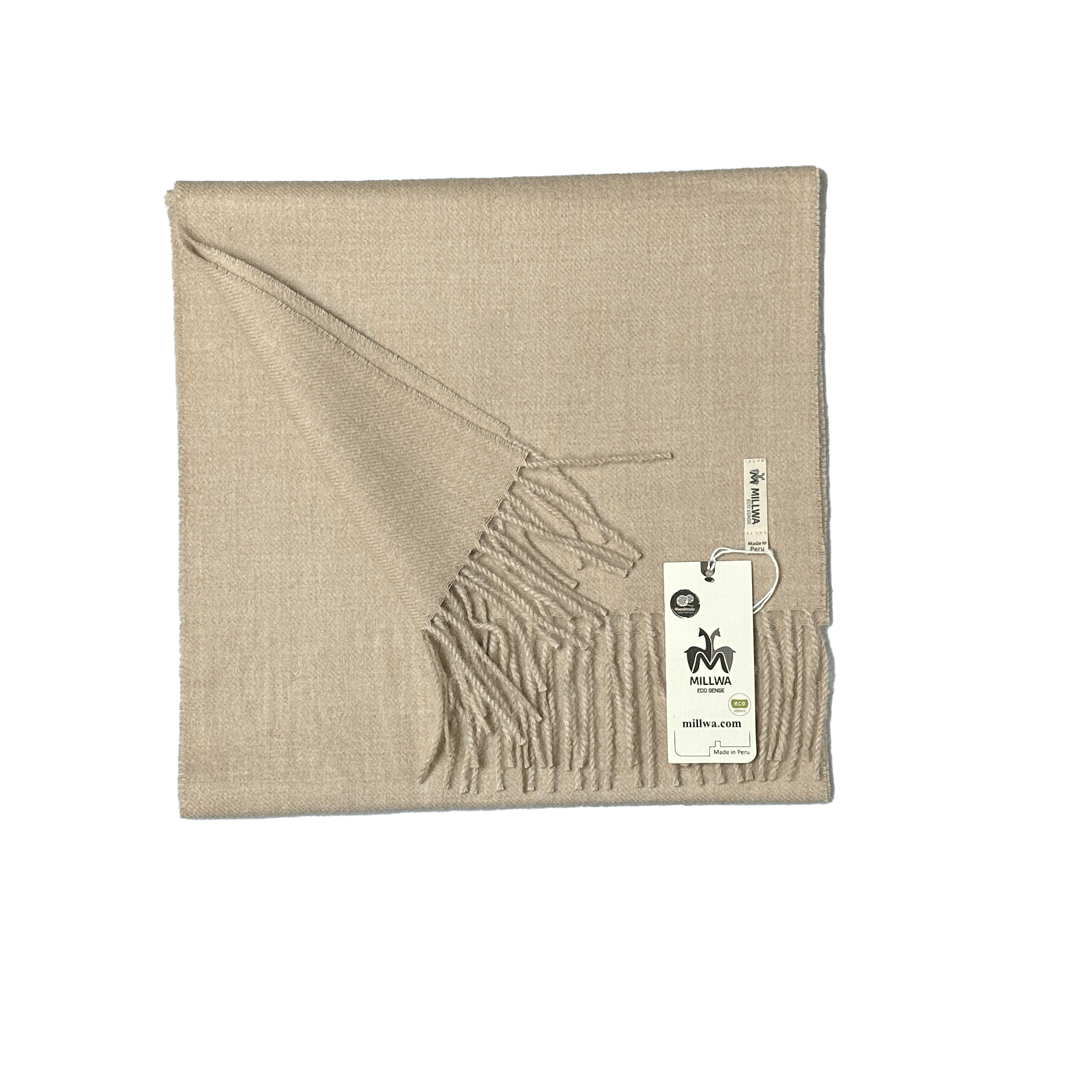 Uldplaiden Tørklæder og sjaler Halstørklæde i 100% baby alpaca uld -  Beige (30 x 180 cm) otherstuff