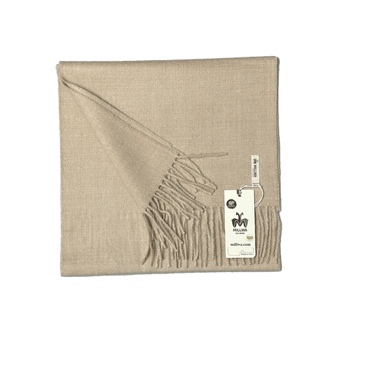 Uldplaiden Tørklæder og sjaler Halstørklæde i 100% baby alpaca uld -  Beige (30 x 180 cm) otherstuff