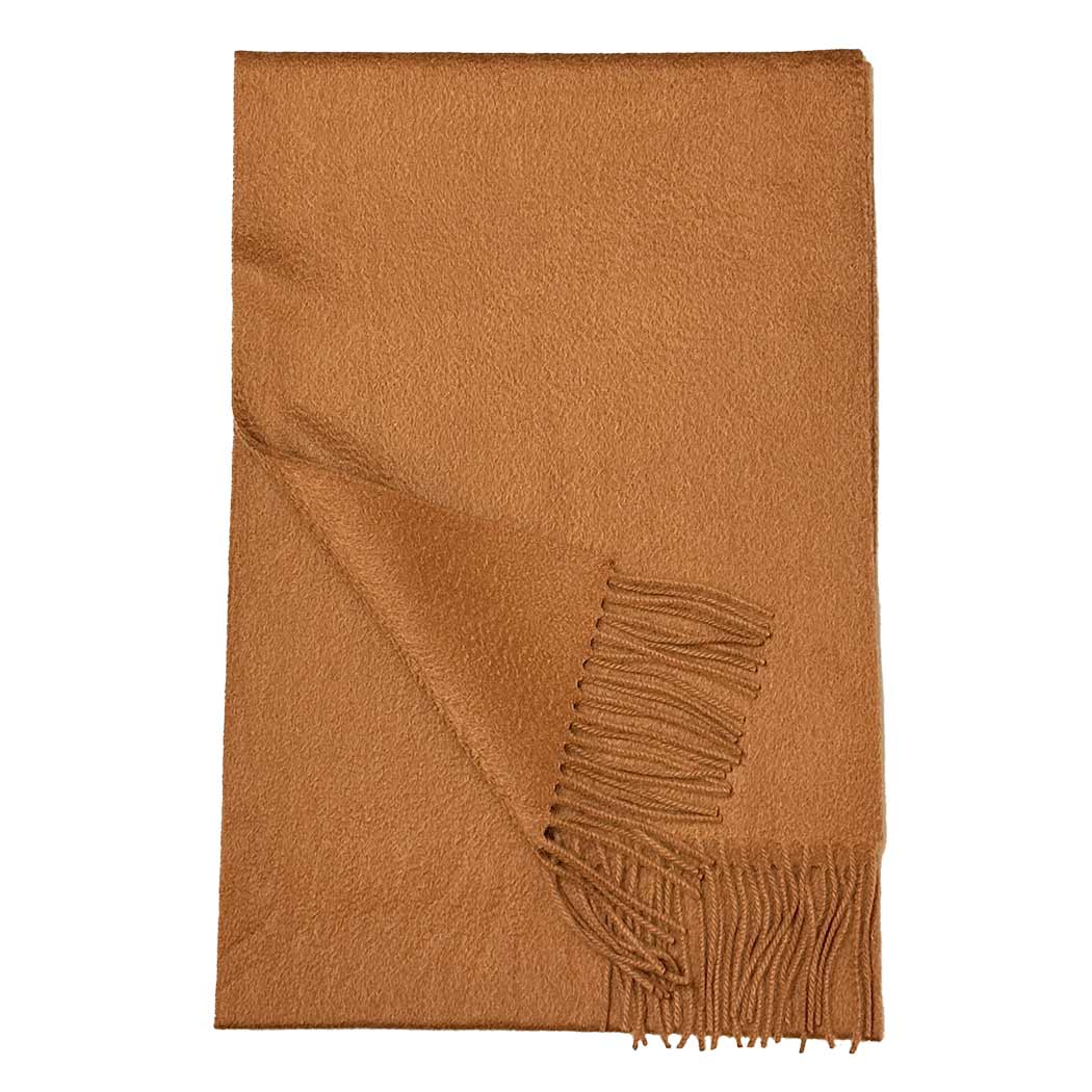 Uldplaiden Tørklæder og sjaler Halstørklæde i 100% Cashmere -  Camel (30 x 180 cm) otherstuff
