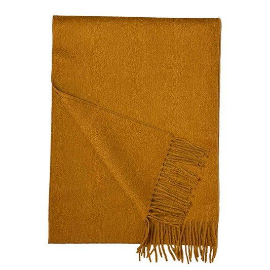 Uldplaiden Tørklæder og sjaler Halstørklæde i 100% Merinould - Mørk Sennepsgul (30 x 180 cm) otherstuff