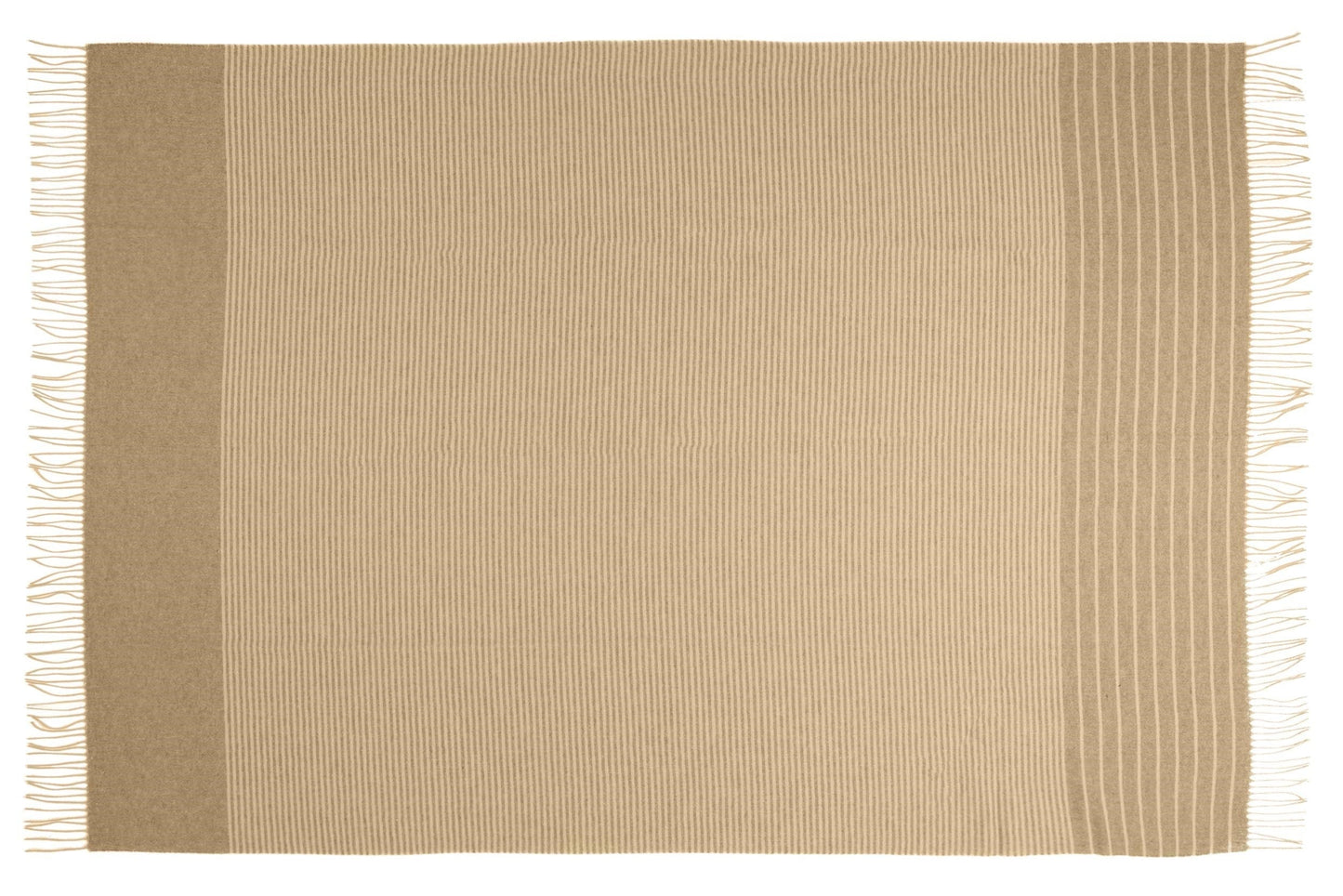 Uldplaiden Uldplaid Plaid i 20% Merinould - Brun m. Off White Striber (140x200 cm) otherstuff