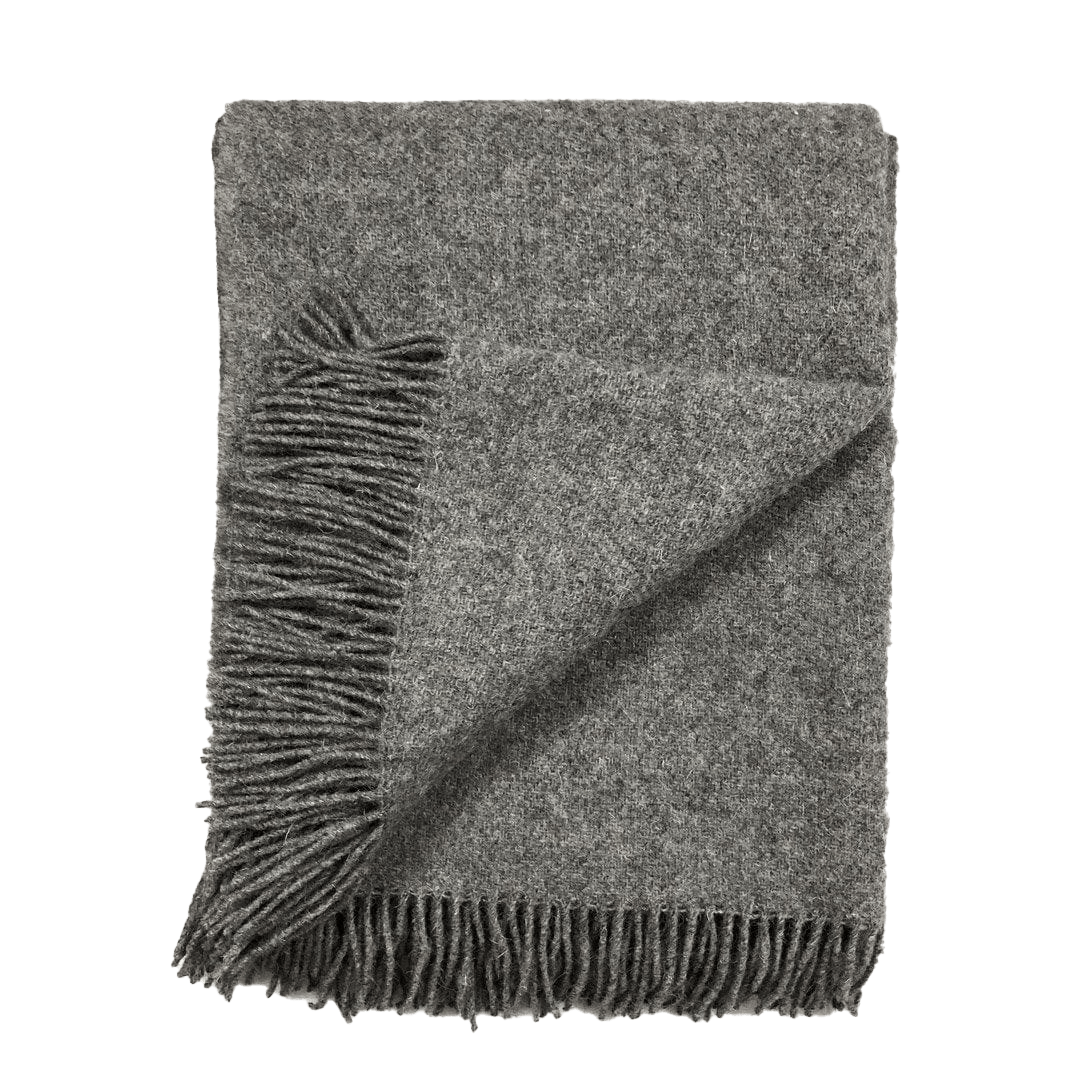 Uldplaiden Uldplaid Uldplaid i 100% uld - Grå Melange (140x200 cm) otherstuff