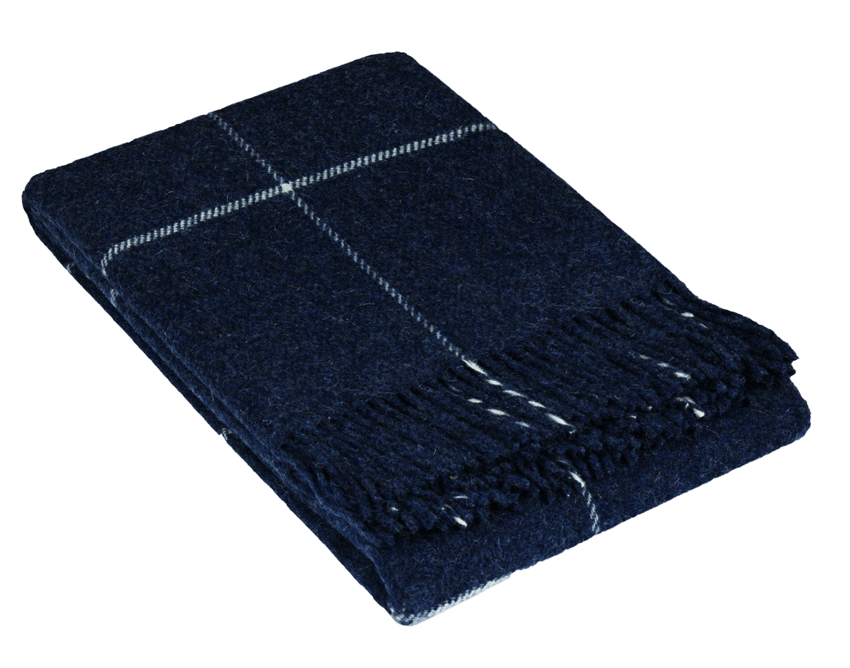 Uldplaiden Uldplaid Uldplaid i 100% uld - Marineblå Melange m. Tern (140x200 cm) otherstuff