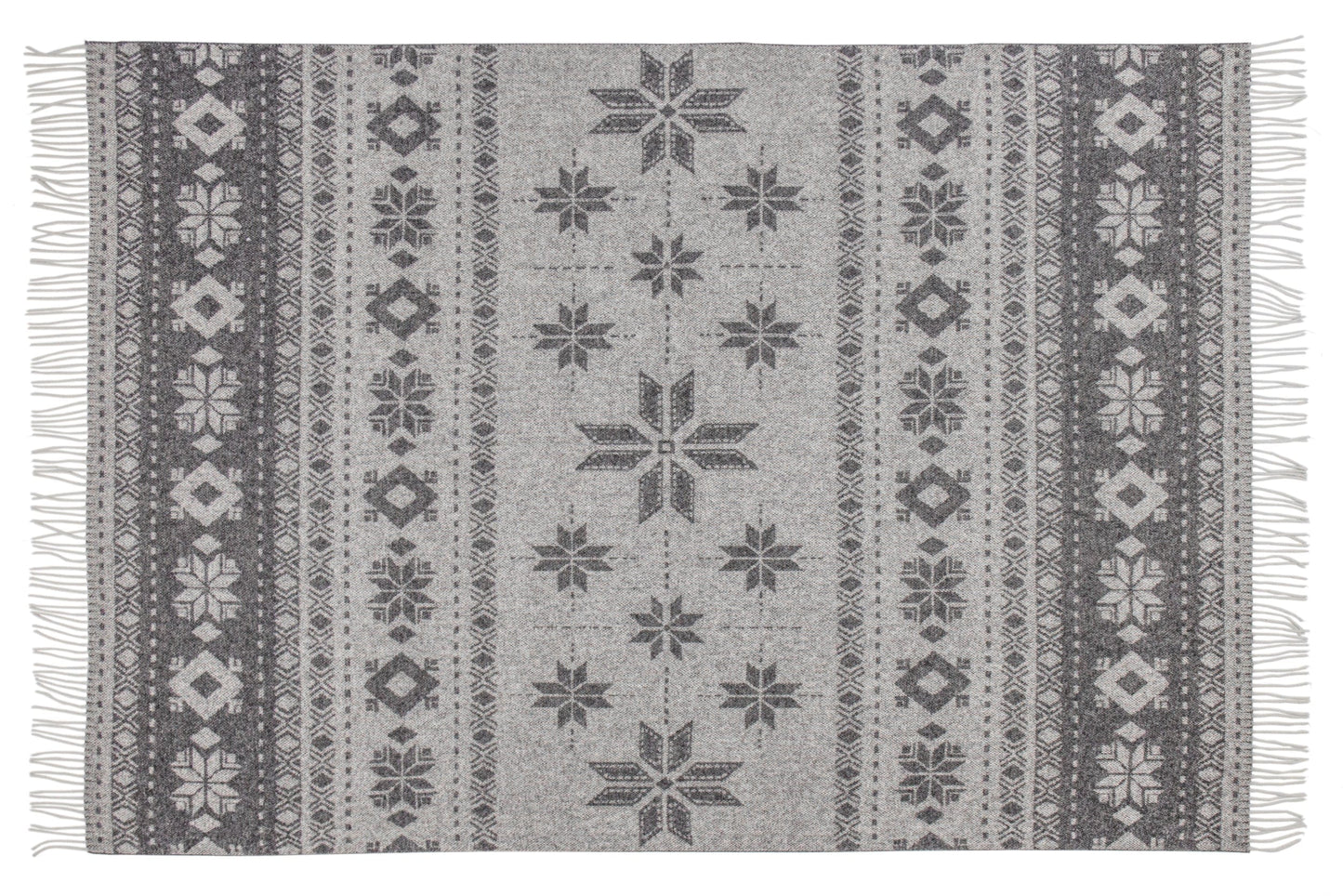Uldplaiden Uldplaid Uldplaid i 100% uld - Mørk grå m. vintermotiv (140x200 cm) otherstuff