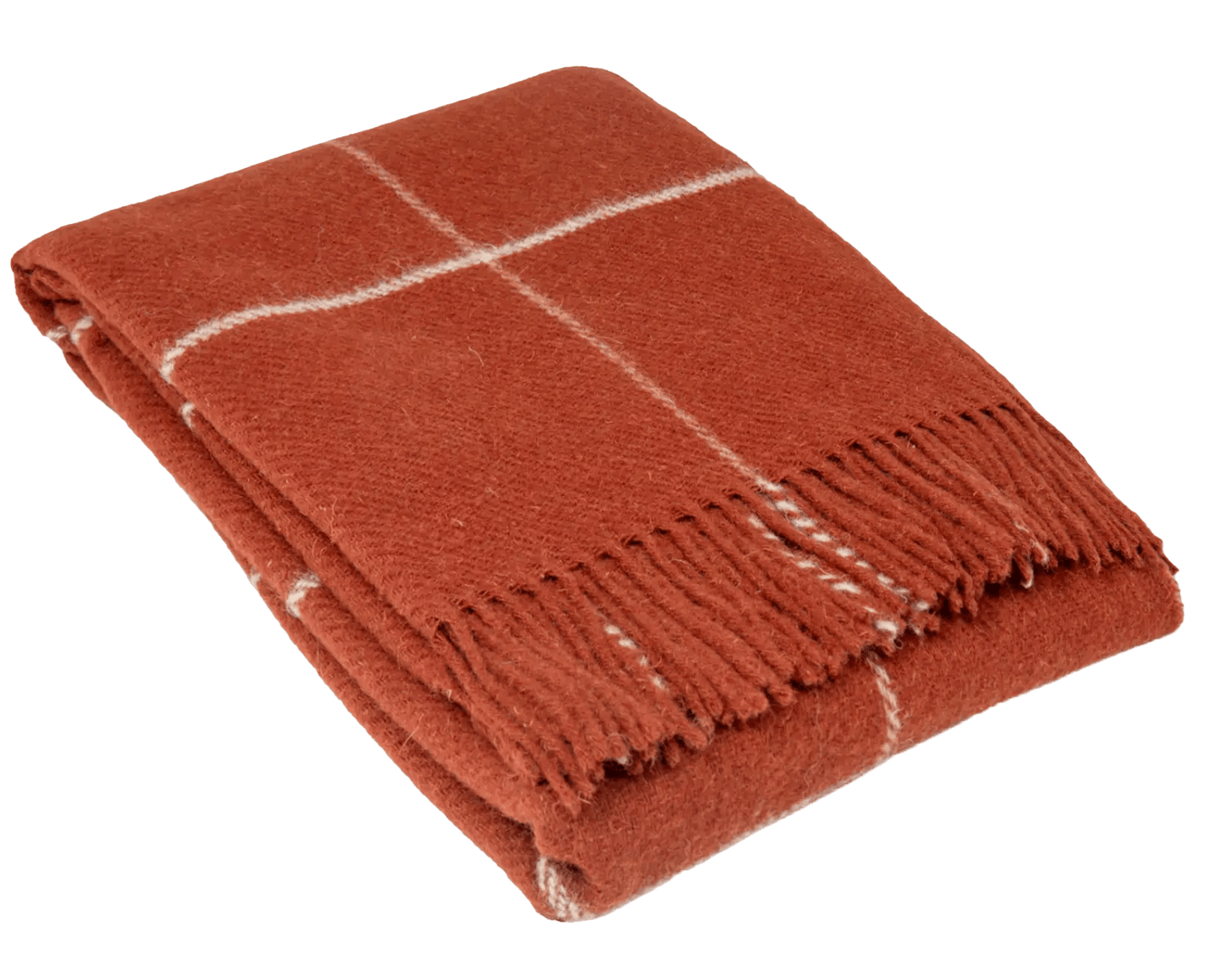 Uldplaiden Uldplaid Uldplaid i 100% uld - Rust rød (140x200 cm) otherstuff
