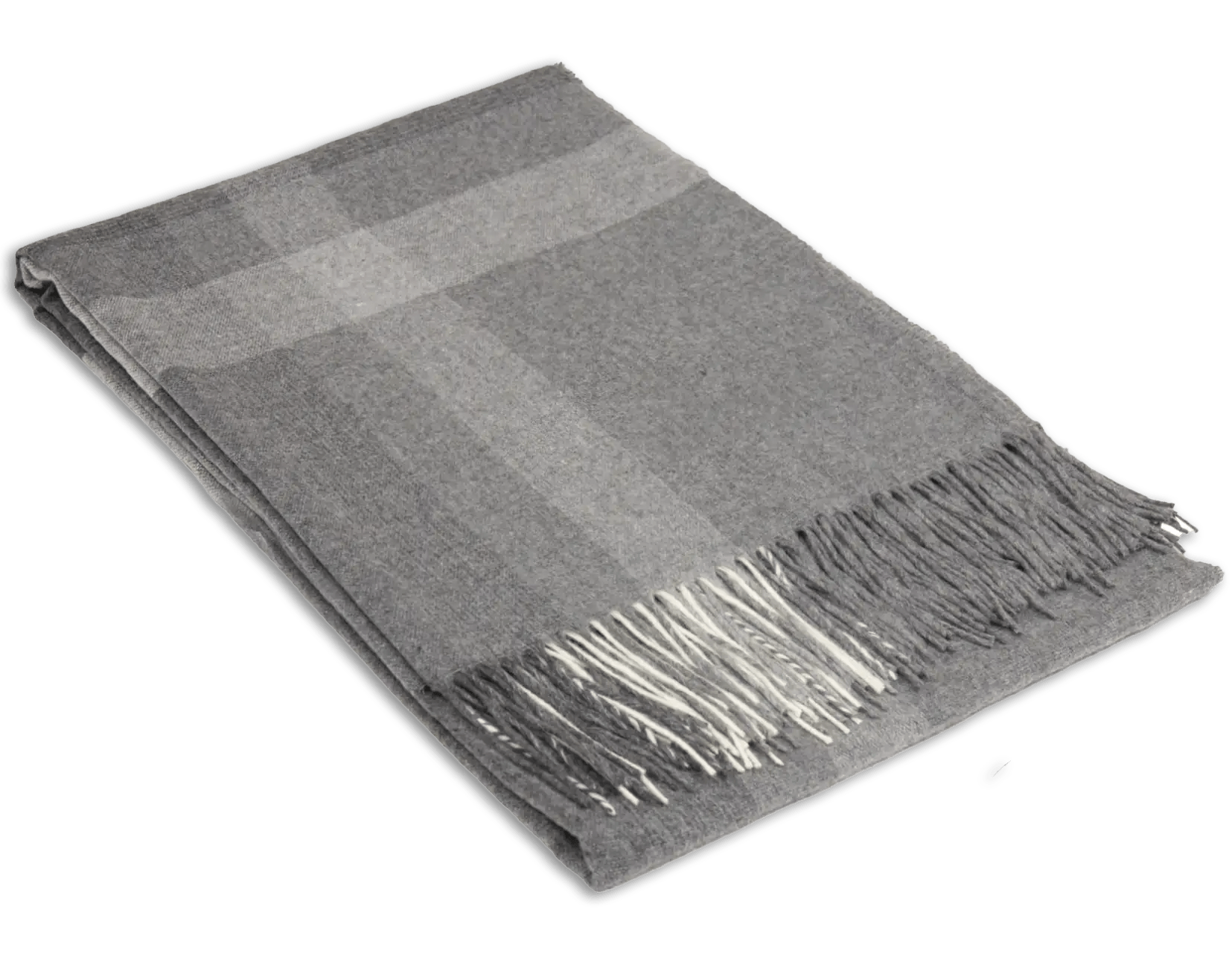Uldplaiden Uldplaid Uldplaid i 20% Merinould - Mørkegrå m. striber (140x200 cm) otherstuff