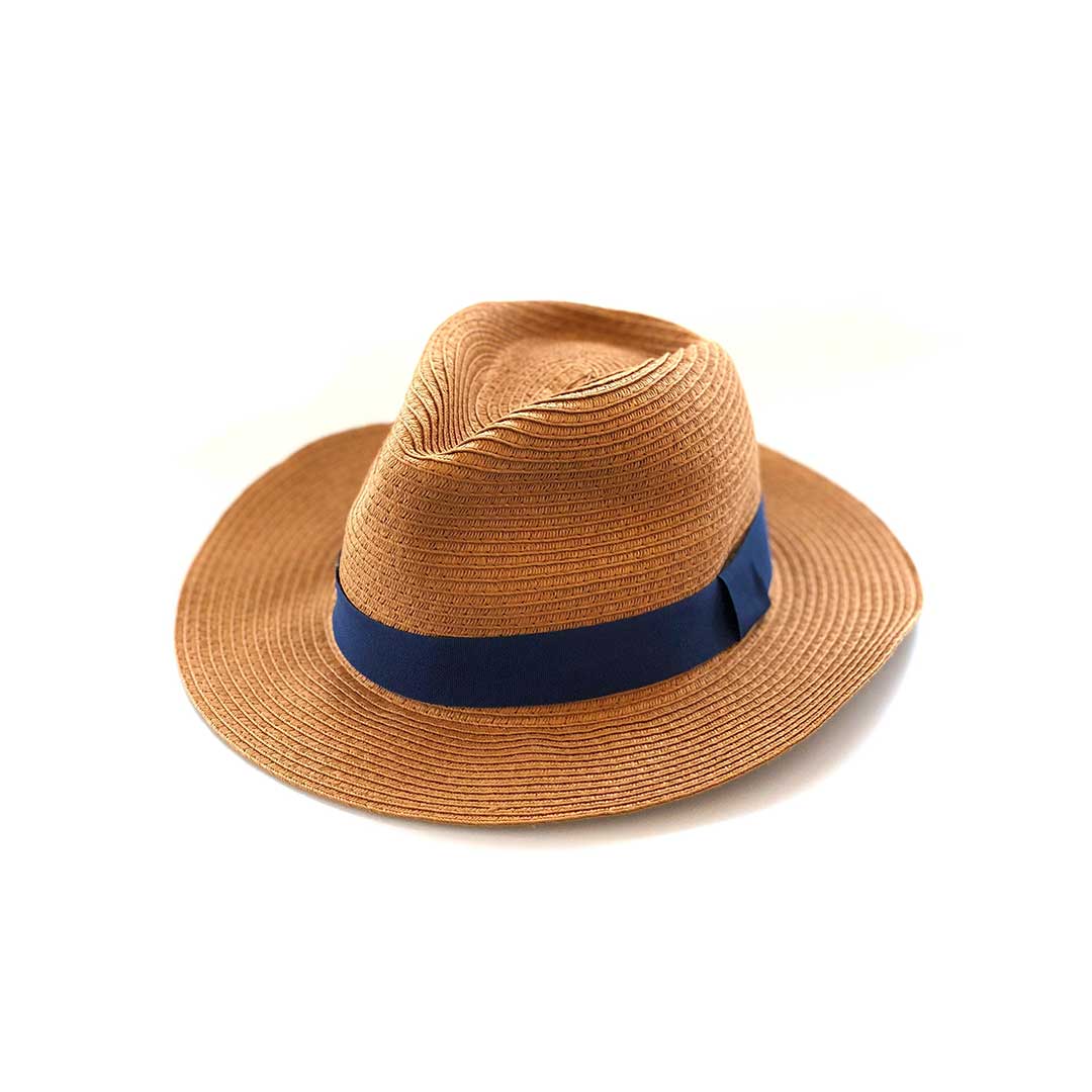 Os panama hat "Panama" Stråhat med bred skygge - Kongeblå otherstuff
