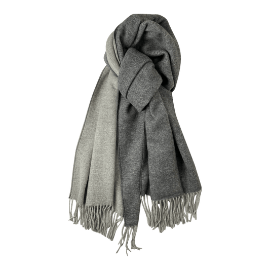 Tørklæde/Sjal i Merinould - Lysgrå (70x220 cm) 