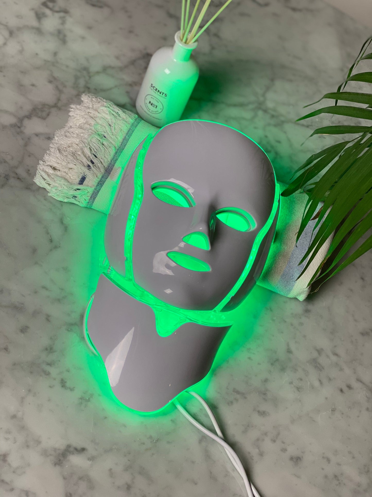 Lysterapimaske til Ansigt og Hals - grønt lys