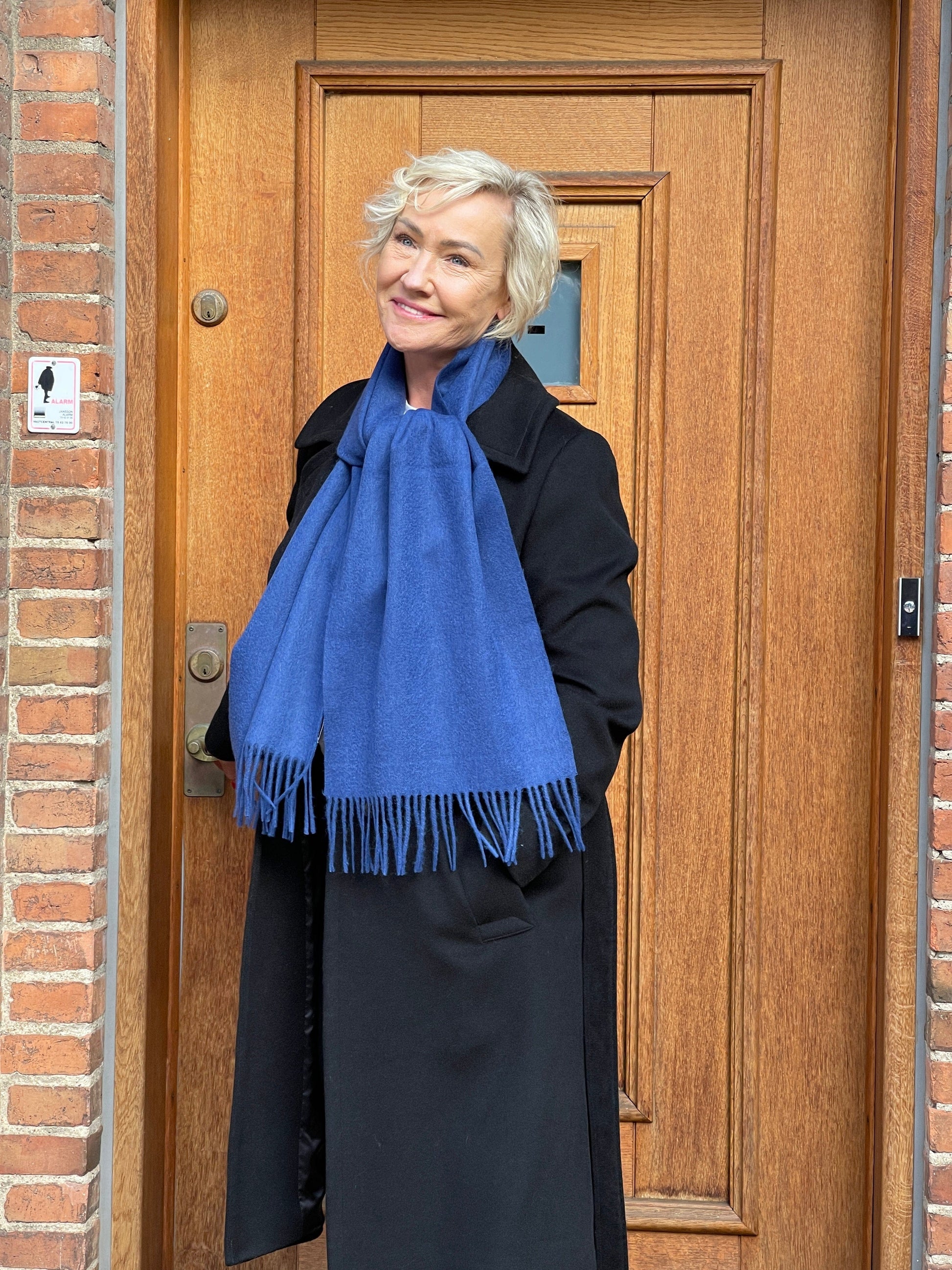 Halstørklæde i 100% Merinould - Blå (30 x 180 cm) - 1