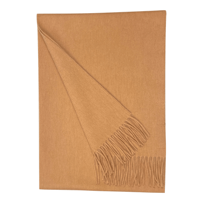 Halstørklæde i 100% Merinould - Camel (30 x 180 cm)