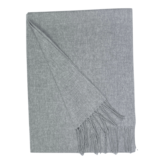 Halstørklæde i 100% Merinould - Grå (30 x 180 cm)