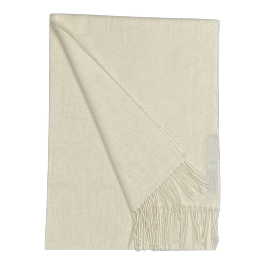 Halstørklæde i 100% Merinould - Off White (30 x 180 cm)