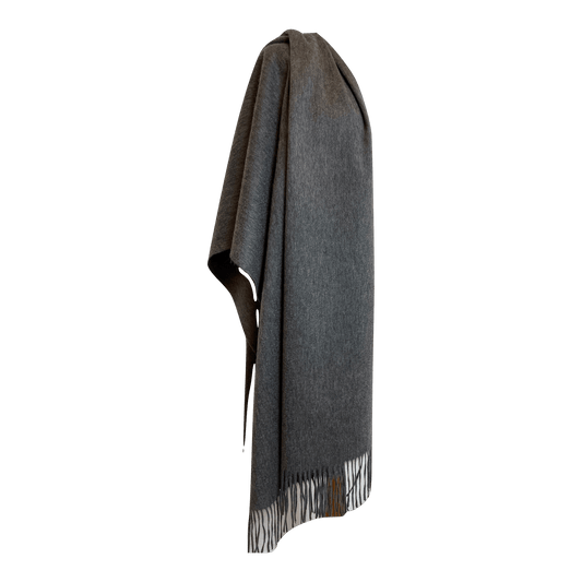 Sjal i 100% Merinould - Grå Melange (70x200 cm) 
