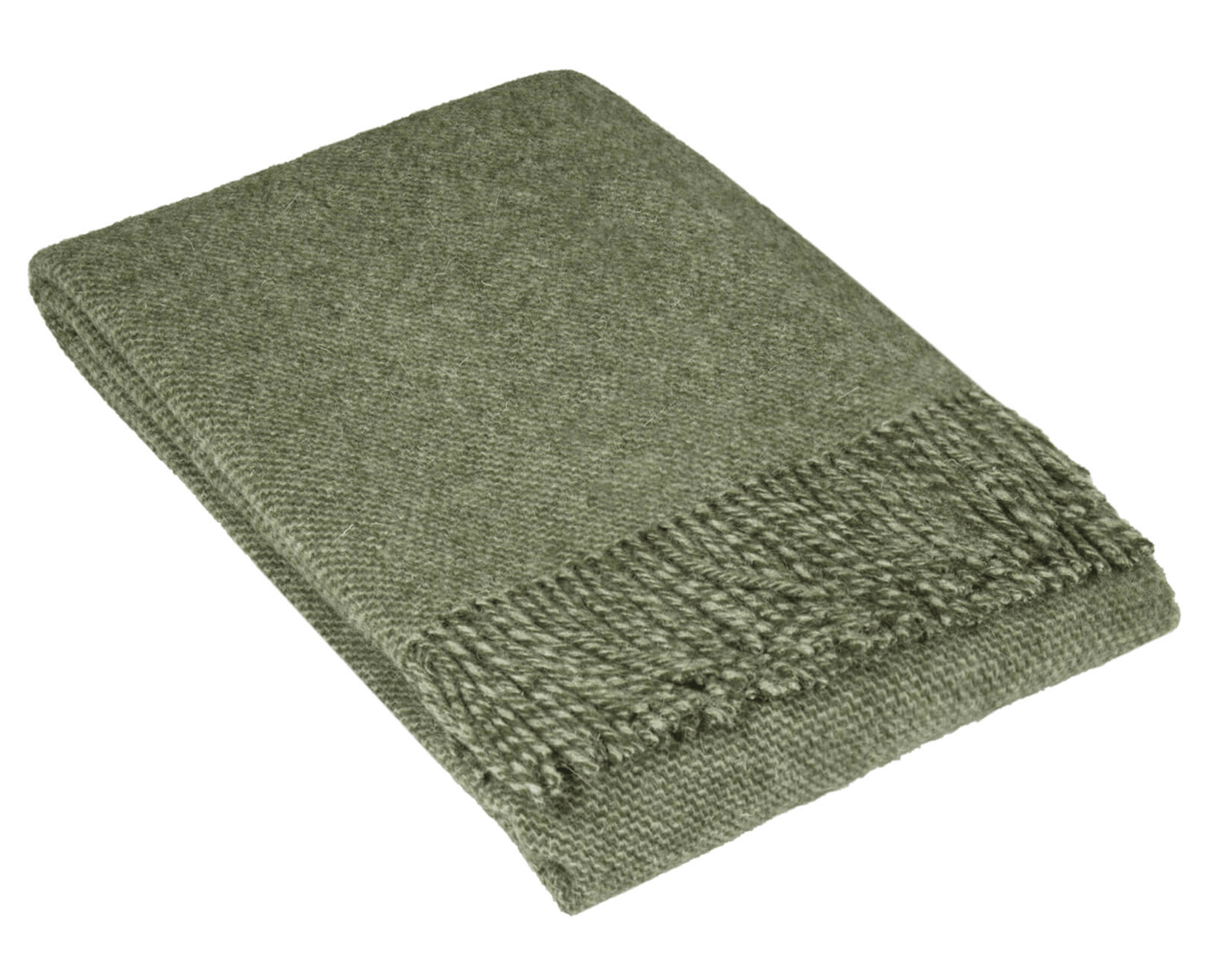 Uldplaid i 100% uld - Rustik Vævet Grøn (140x200 cm) - 3