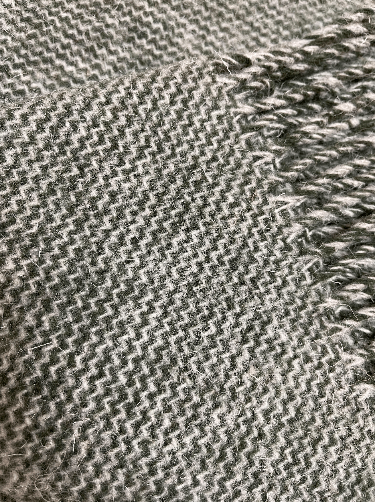 Uldplaid i 100% uld - Rustik Vævet Grøn (140x200 cm) - 4